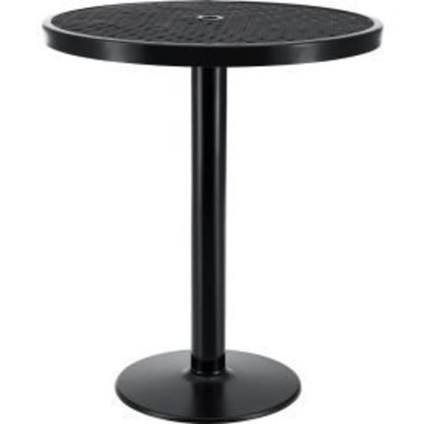 Global Equipment 36" Round Outdoor Bar Height Table, 42"H, Black 278003BK